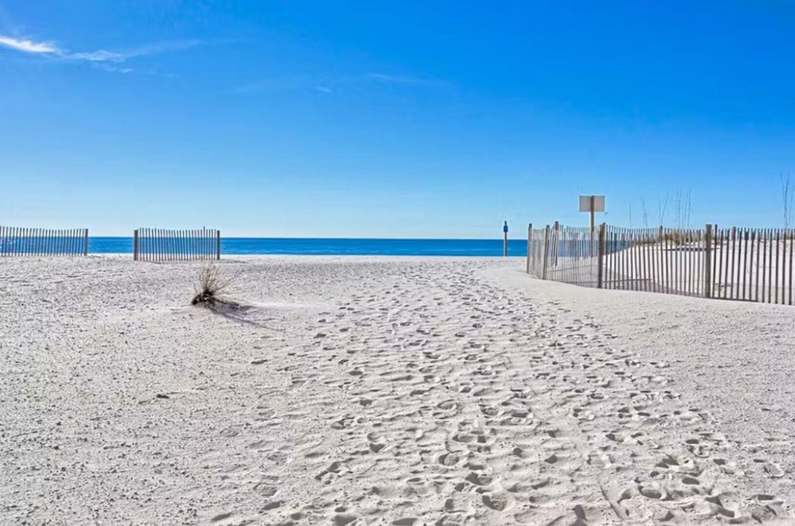 Beach entrance at Gulf House in Gulf Shores, Alabama