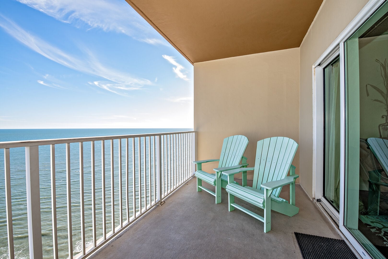 Balcony Gulf view at Crystal Shores West vacation rental condos in Gulf Shores Alabama