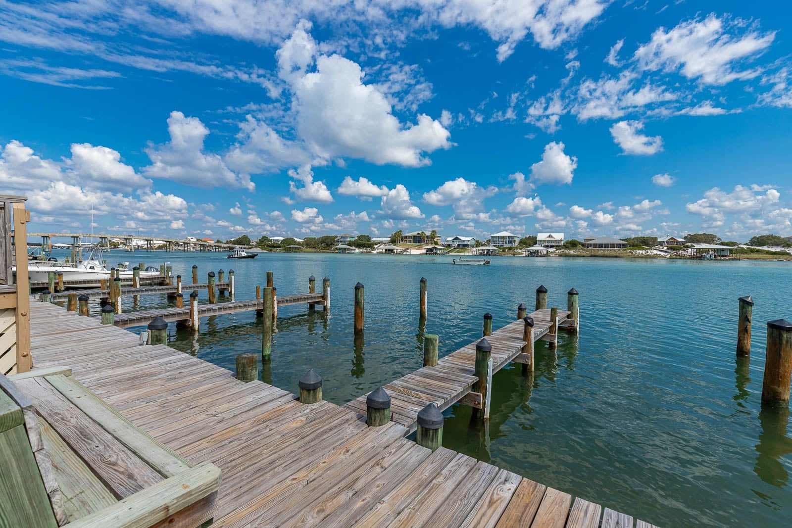 Fishing pier on Ole River at Lei Lani in Orange Beach, Alabama