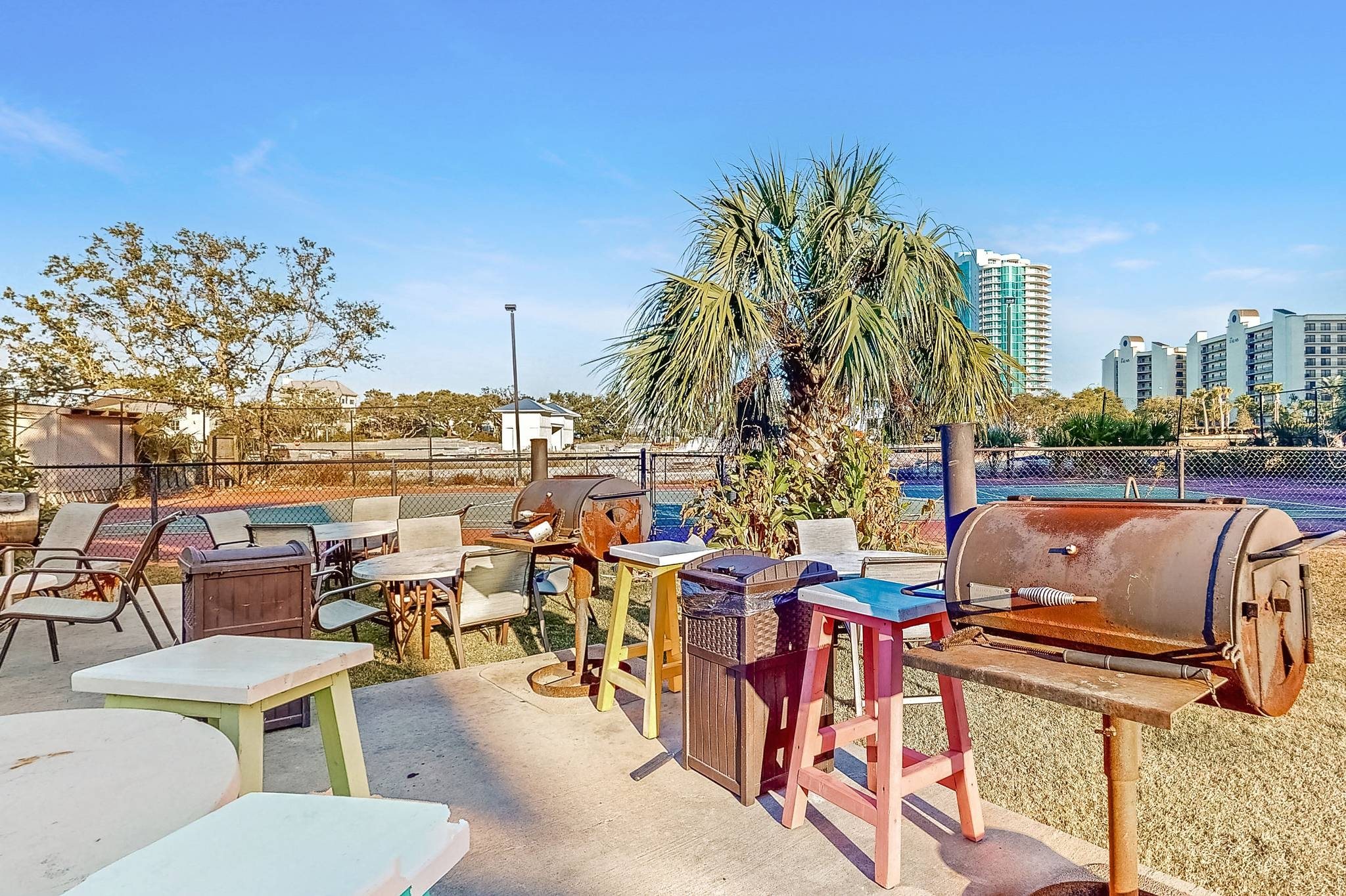 Barbecue and picnic area at Cotton Bayou in Orange Beach Alabama