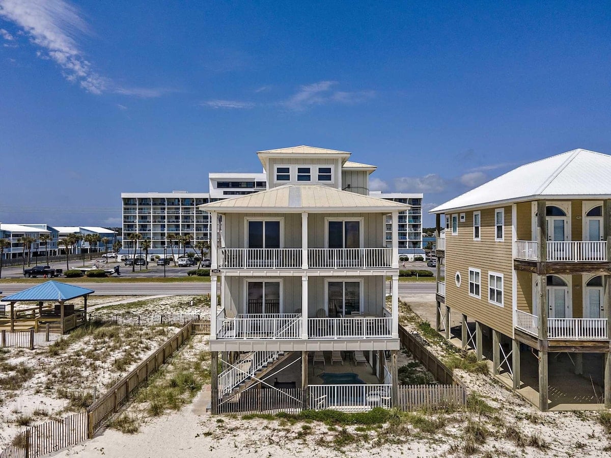 Beach house with balconies at Livinit in Gulf Shores, Alabama