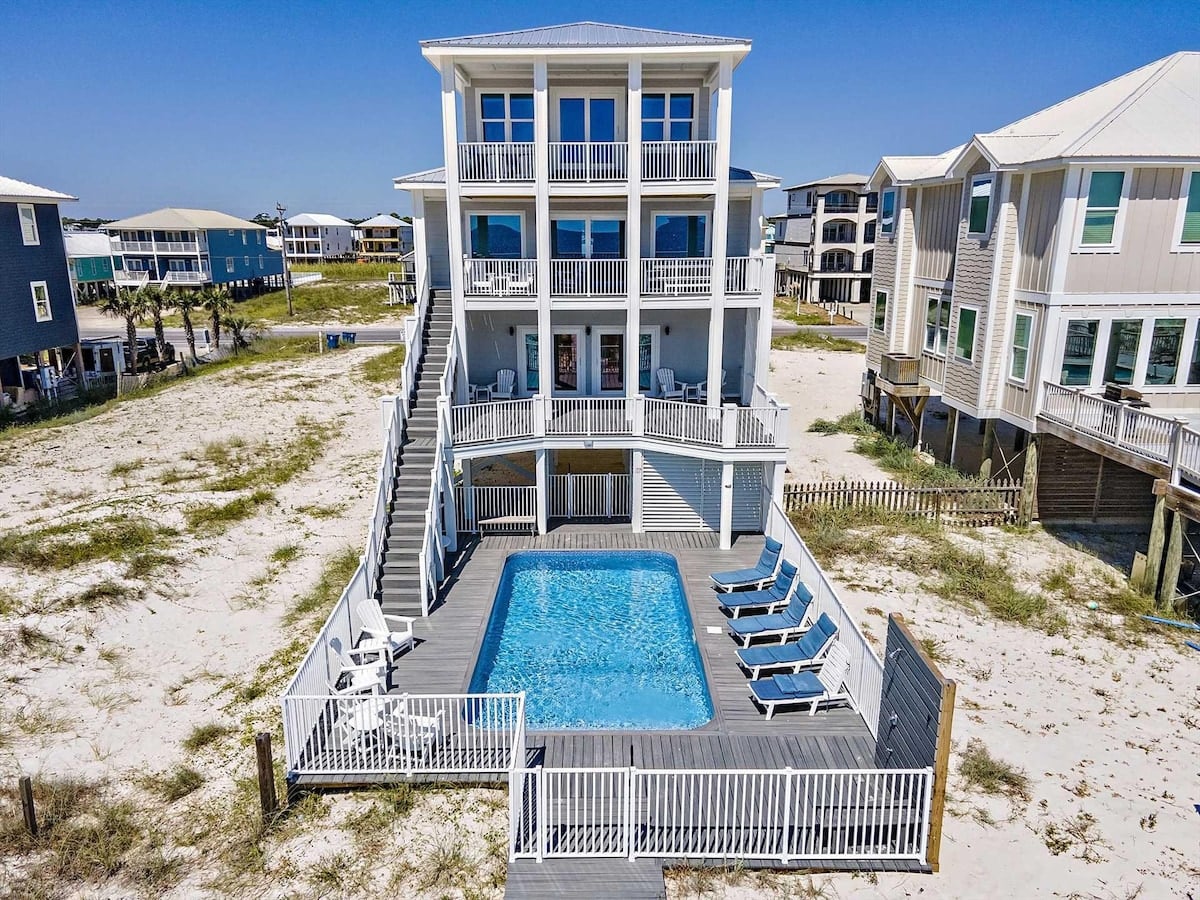 Beach house with private pool at Ocean Awaits 1 in Gulf Shores, Alabama