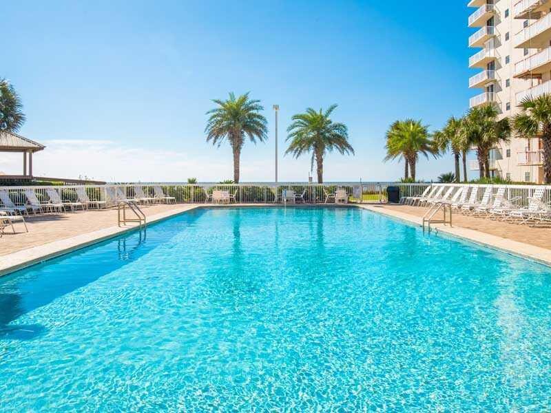 Outdoor pool at Seaside Beach & Racquet Club in Orange Beach, Alabama