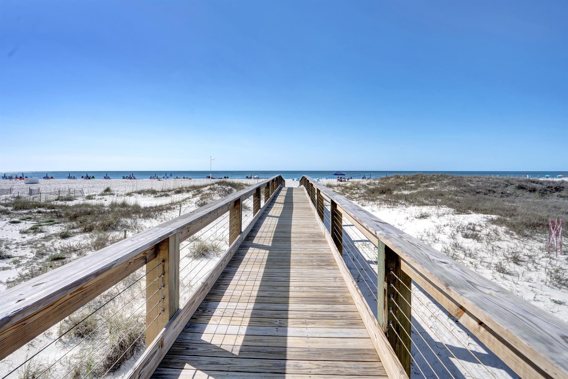 Private boardwalk beach access at Perdido Dunes Tower in Orange Beach, Alabama