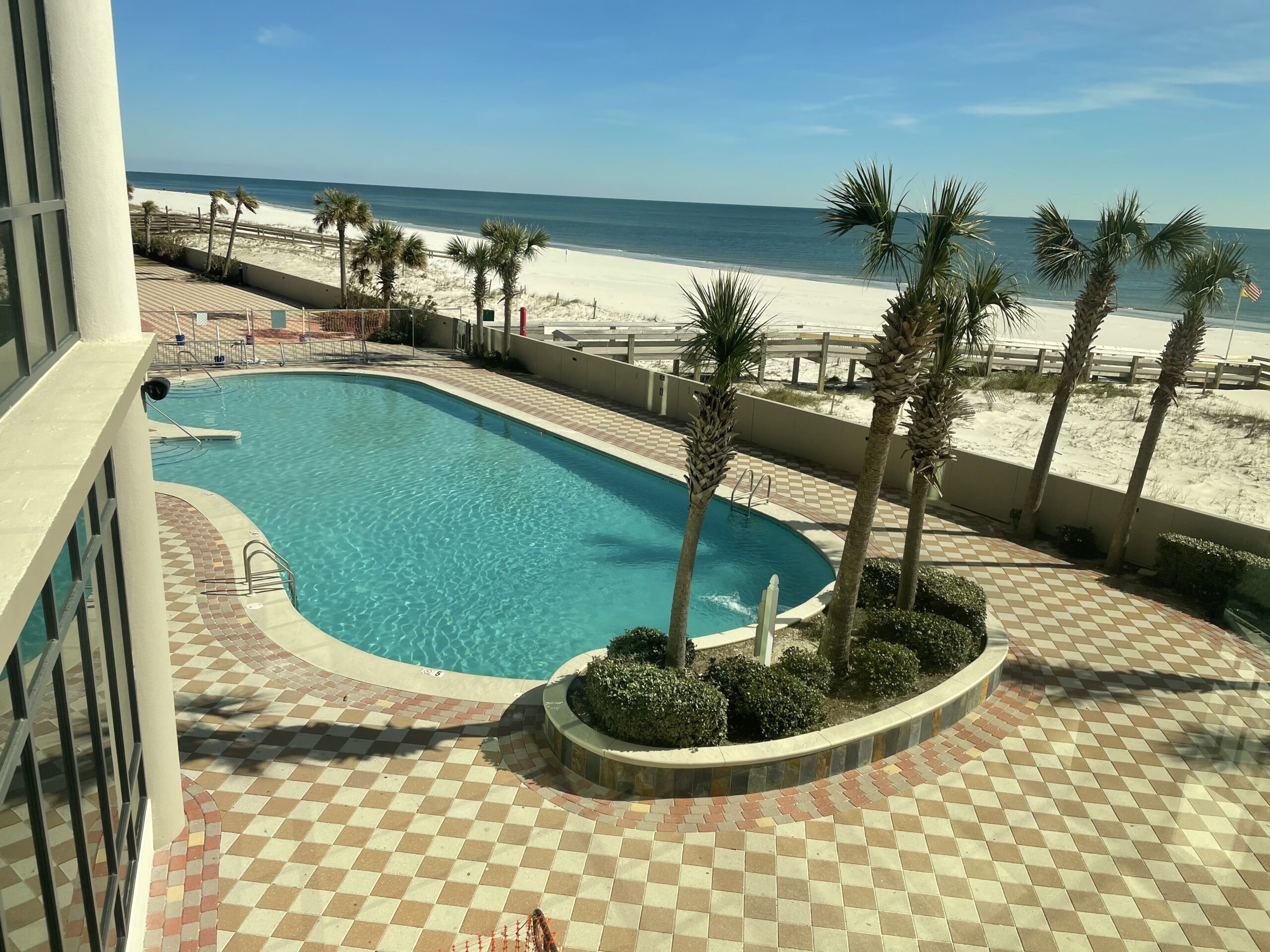 Beachfront outdoor pool at Phoenix Oasis, formerly Phoenix West II, in Orange Beach, Alabama