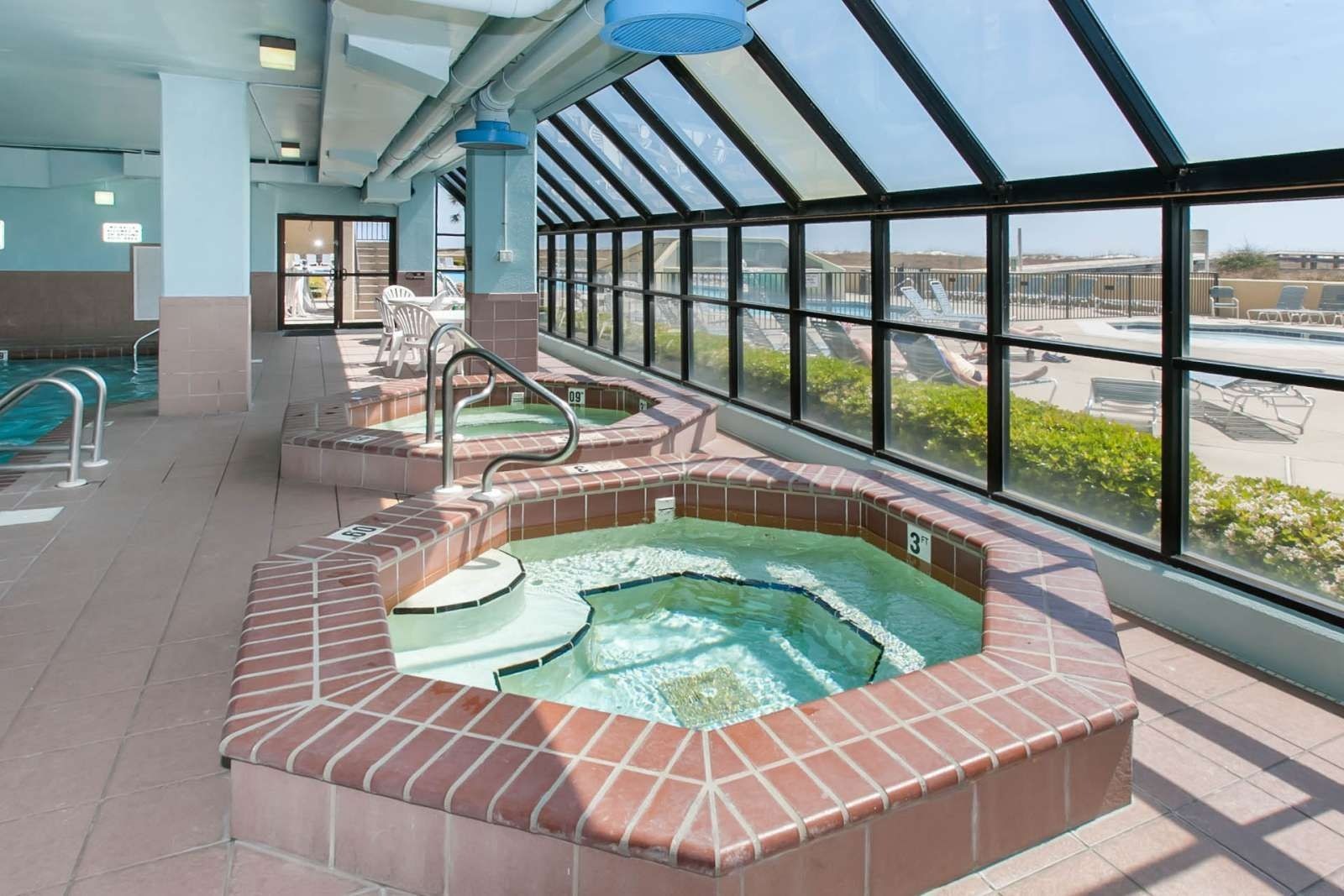 Indoor hot tubs at Phoenix VI in Orange Beach, Alabama
