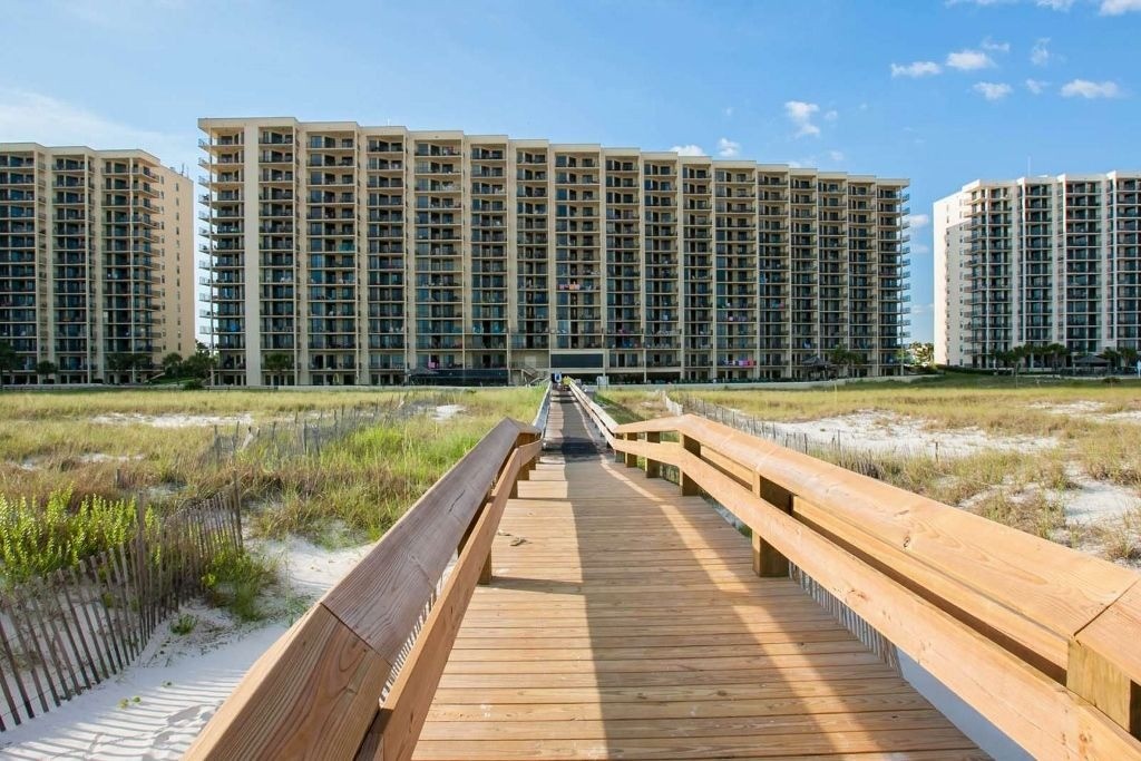 Boardwalk to the beach at Phoenix VII in Orange Beach, Alabama