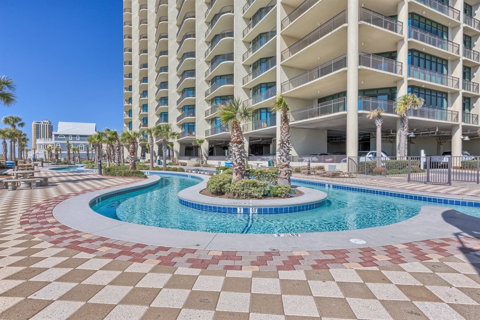 Lazy river and pool deck at Phoenix West in Orange Beach, Alabama