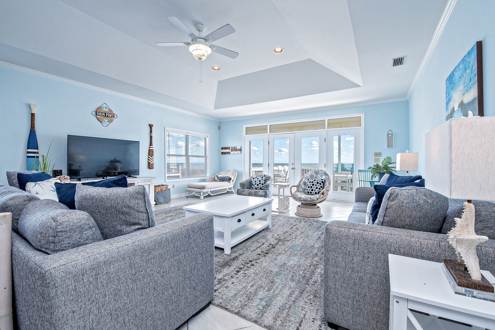Living room at Rally Point in Gulf Shores, Alabama