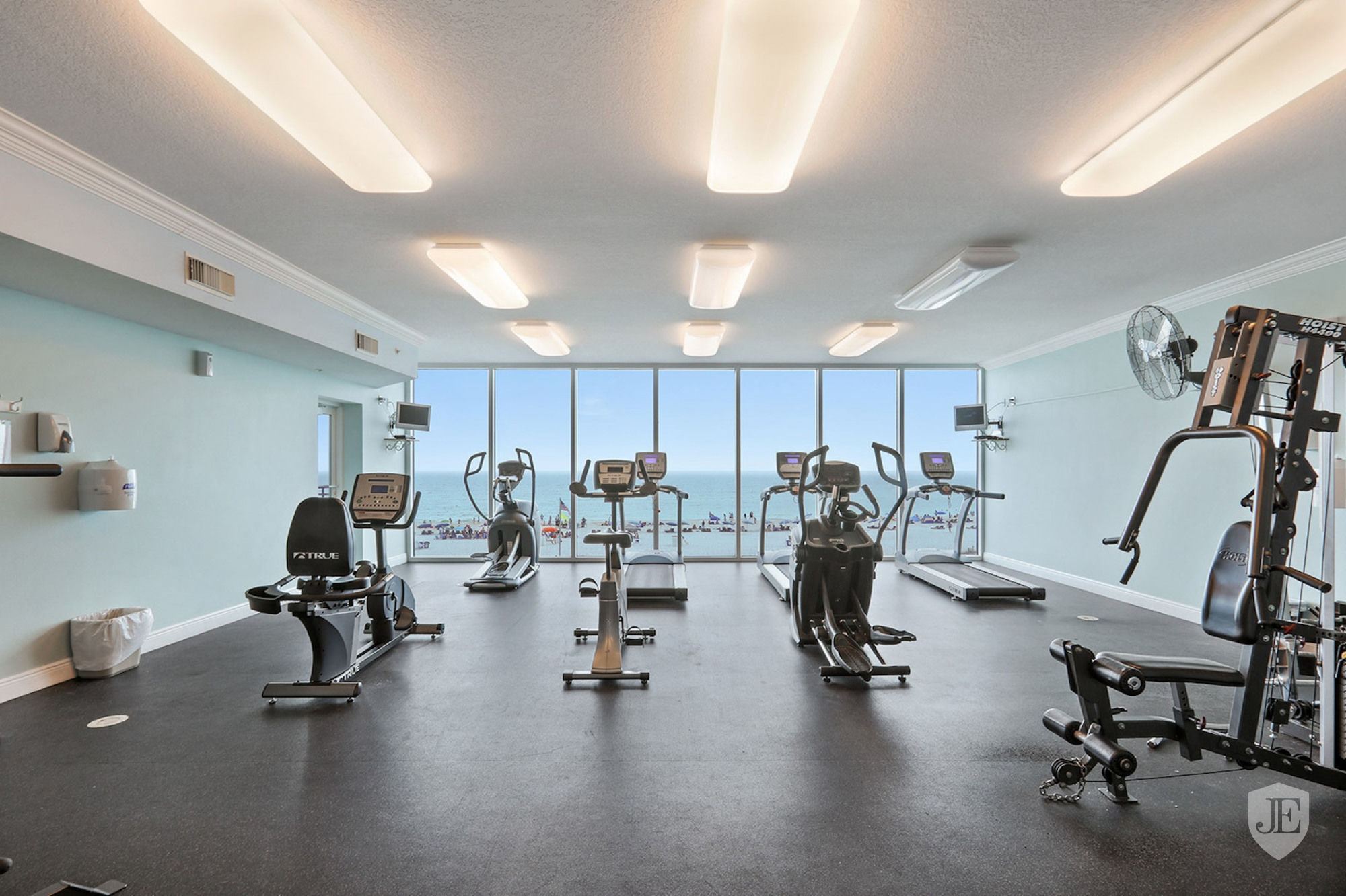 Fitness room with beach views at San Carlos in Gulf Shores Alabama