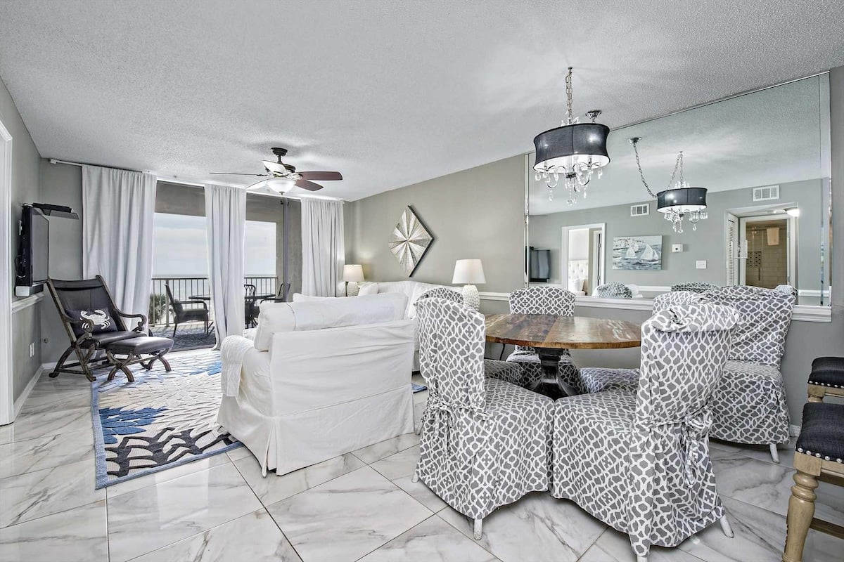 Living room at Seaside Beach & Racquet Club in Orange Beach, Alabama