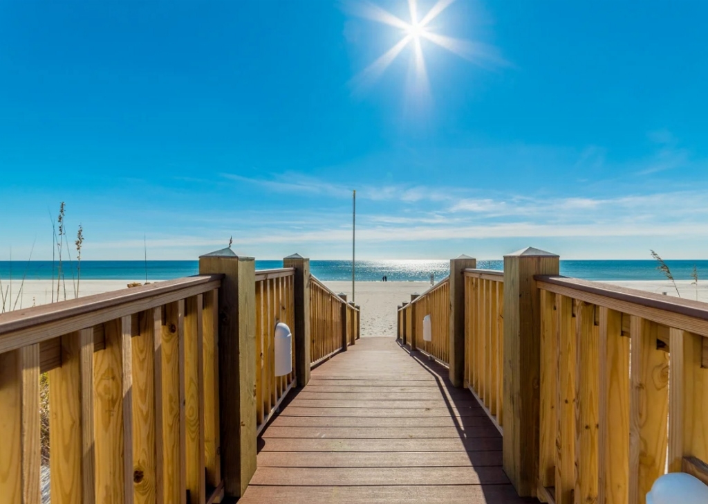 Beach boardwalk at Summerchase in Orange Beach, Alabama