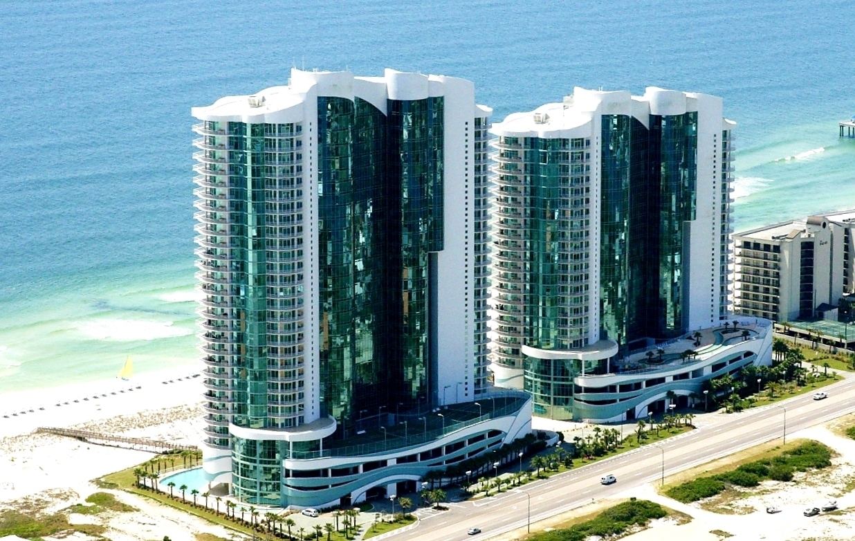 Turquoise Place beachfront towers on the Gulf of America in Orange Beach, Alabama